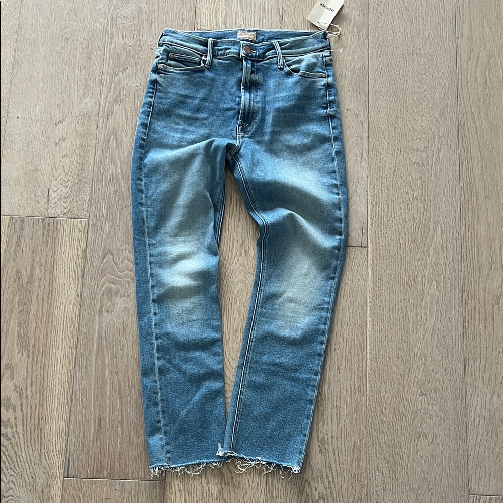 MOTHER Blue Cropped Jeans